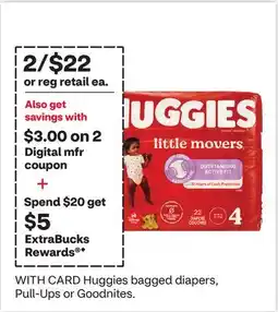 CVS Huggies bagged diapers, Pull-Ups or Goodnites offer