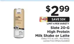 ShopRite Slate 20-G High Protein Milk Shake or Latte offer