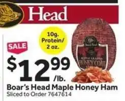 Stop&Shop Boar's Head Maple Honey Ham offer