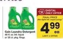 Safeway Gain Laundry Detergent offer