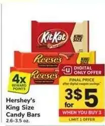 Safeway Hershey's King Size Candy Bars offer