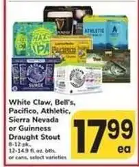 Safeway White Claw, Bell's, Pacifico, Athletic, Sierra Nevada or Guinness Draught Stout offer