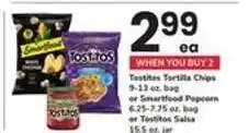 Safeway Tostitos Tortilla Chips or Smartfood Popcorn or Tostitos Salsa offer