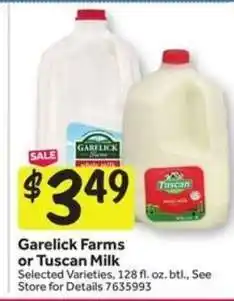 Stop&Shop Garelick Farms or Tuscan Milk offer