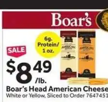 Stop&Shop Boar's Head American Cheese offer