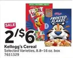 Stop&Shop Kellogg's Cereal offer