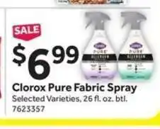 Stop&Shop Clorox Pure Fabric Spray offer