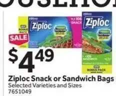 Stop&Shop Ziploc Snack or Sandwich Bags offer