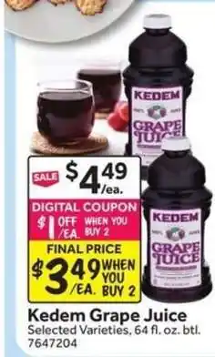 Stop&Shop Kedem Grape Juice offer