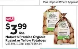 Stop&Shop Nature’s Promise Organic Russet or Yellow Potatoes offer