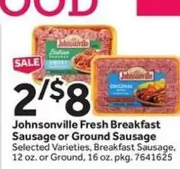 Stop&Shop Johnsonville Fresh Breakfast Sausage or Ground Sausage offer