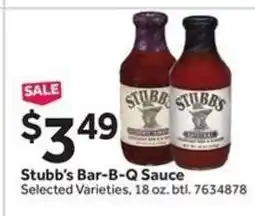 Stop&Shop Stubb's Bar-B-Q Sauce offer