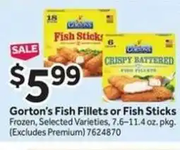 Stop&Shop Gorton's Fish Fillets or Fish Sticks offer
