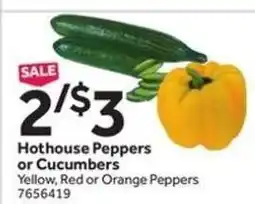 Stop&Shop Hothouse Peppers or Cucumbers offer