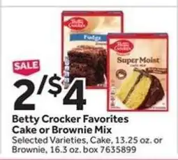 Stop&Shop Betty Crocker Favorites Cake or Brownie Mix offer