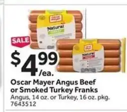 Stop&Shop Oscar Mayer Angus Beef or Smoked Turkey Franks offer