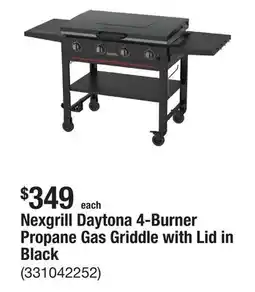The Home Depot Nexgrill Daytona 4-Burner Propane Gas Griddle with Lid in Black offer