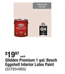The Home Depot Glidden Premium 1 gal. Beach Eggshell Interior Latex Paint offer