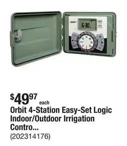 The Home Depot Orbit 4-Station Easy-Set Logic Indoor/Outdoor Irrigation Controller offer