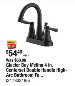The Home Depot Glacier Bay Melina 4 in. Centerset Double Handle High-Arc Bathroom Faucet in Matte Black offer