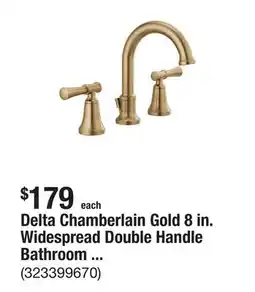 The Home Depot Delta Chamberlain Gold 8 in. Widespread Double Handle Bathroom Faucet in Champagne Bronze offer