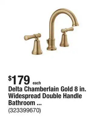 The Home Depot Delta Chamberlain Gold 8 in. Widespread Double Handle Bathroom Faucet in Champagne Bronze offer