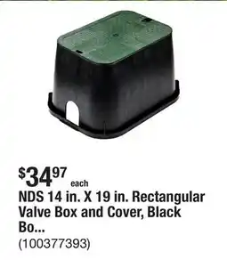 The Home Depot NDS 14 in. X 19 in. Rectangular Valve Box and Cover, Black Box, Green ICV Cover offer