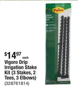 The Home Depot Vigoro Drip Irrigation Stake Kit (3 Stakes, 2 Tees, 3 Elbows) offer