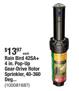 The Home Depot Rain Bird 42SA+ 4 in. Pop-Up Gear-Drive Rotor Sprinkler, 40-360 Degree Pattern, Adjustable 26-38 ft offer