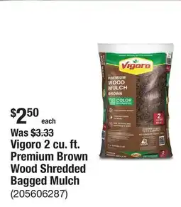 The Home Depot Vigoro 2 cu. ft. Premium Brown Wood Shredded Bagged Mulch offer