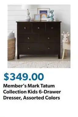 Sam's Club Member's Mark Tatum Collection Kids 6-Drawer Dresser, Assorted Colors offer