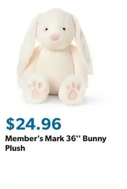 Sam's Club Member's Mark 36'' Bunny Plush offer