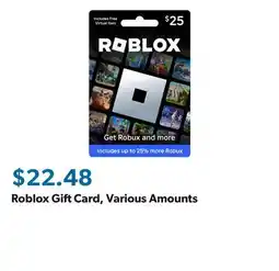 Sam's Club Roblox Gift Card, Various Amounts offer
