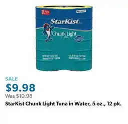 Sam's Club StarKist Chunk Light Tuna in Water, 5 oz., 12 pk offer
