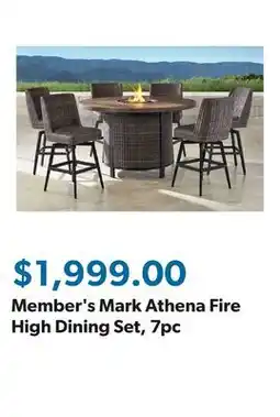 Sam's Club Member's Mark Athena Fire High Dining Set, 7pc offer