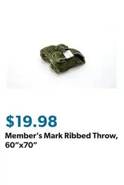 Sam's Club Member's Mark Ribbed Throw, 60x70 offer