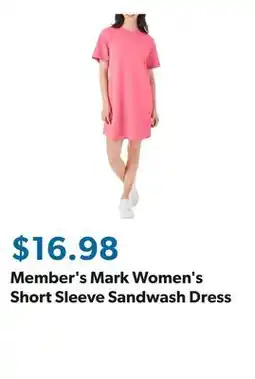 Sam's Club Member's Mark Women's Short Sleeve Sandwash Dress offer