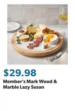 Sam's Club Member's Mark Wood & Marble Lazy Susan offer
