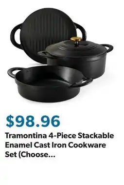 Sam's Club Tramontina 4-Piece Stackable Enamel Cast Iron Cookware Set (Choose Color) offer