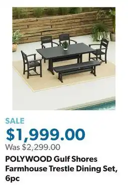 Sam's Club POLYWOOD Gulf Shores Farmhouse Trestle Dining Set, 6pc offer