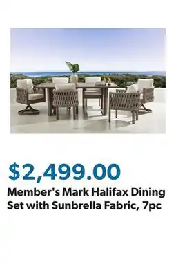 Sam's Club Member's Mark Halifax Dining Set with Sunbrella Fabric, 7pc offer