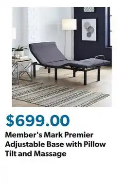 Sam's Club Member's Mark Premier Adjustable Base with Pillow Tilt and Massage offer