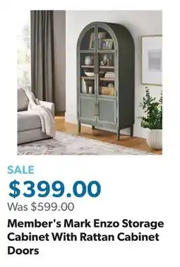 Sam's Club Member's Mark Enzo Storage Cabinet With Rattan Cabinet Doors offer