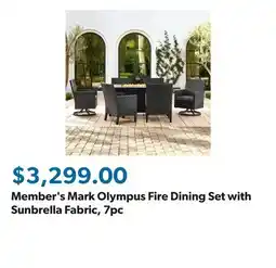 Sam's Club Member's Mark Olympus Fire Dining Set with Sunbrella Fabric, 7pc offer