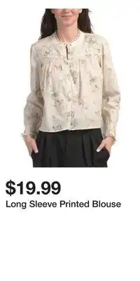 TJ Maxx Long Sleeve Printed Blouse offer