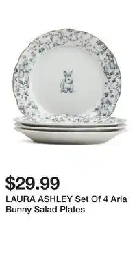 TJ Maxx LAURA ASHLEY Set Of 4 Aria Bunny Salad Plates offer