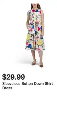 TJ Maxx Sleeveless Button Down Shirt Dress offer
