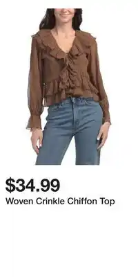 TJ Maxx Woven Crinkle Chiffon Top offer