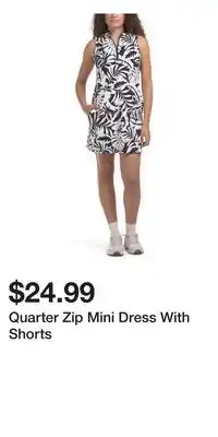 TJ Maxx Quarter Zip Mini Dress With Shorts offer