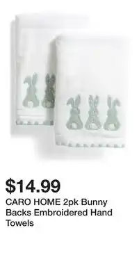 TJ Maxx CARO HOME 2pk Bunny Backs Embroidered Hand Towels offer